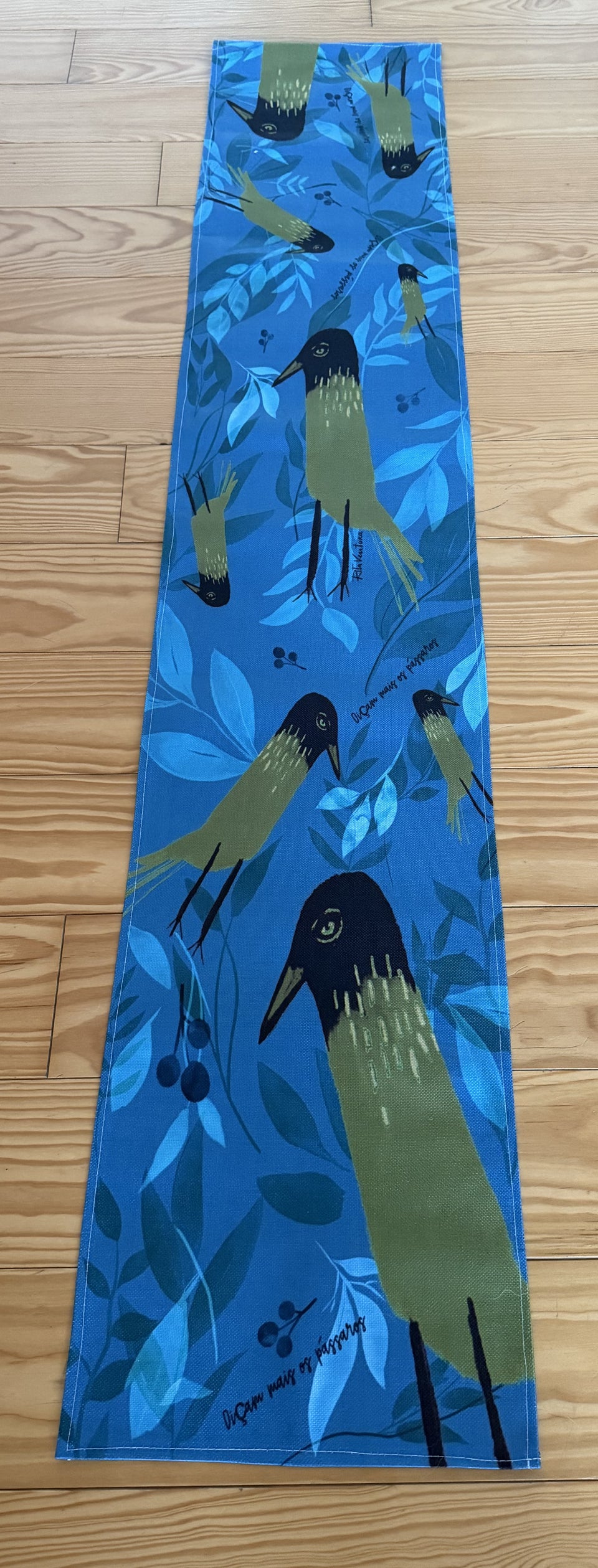 Caminho de Mesa Pássaros Azul